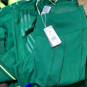 COPY - adidas x Ivy Park leggings in green, mesh …